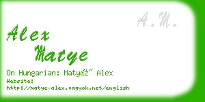 alex matye business card